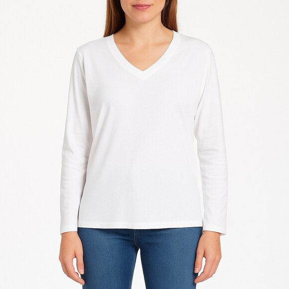 Cherish Women's White V Neck Long Sleeve Top Size XL - Picture 1 of 5